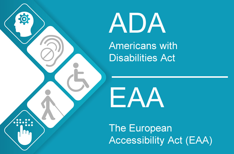 The Americans with Disabilities Act (ADA) and European Accessibility Act graphic